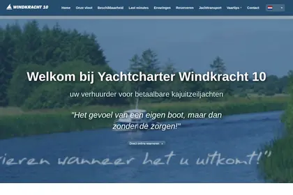 Klantwebsite yachtcharter - Layg portfolio